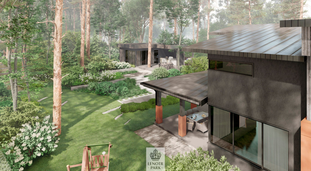 Сад на склоне в КП Подмосковные просторы