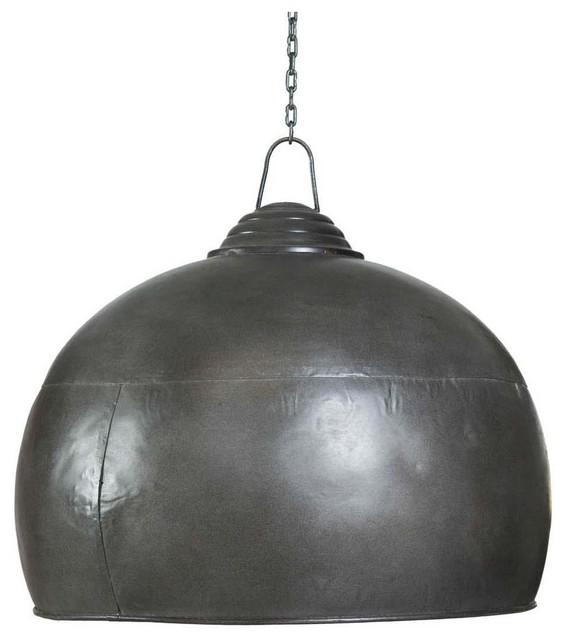 Industrial-Style Bowl Pendant Light Shade, Black
