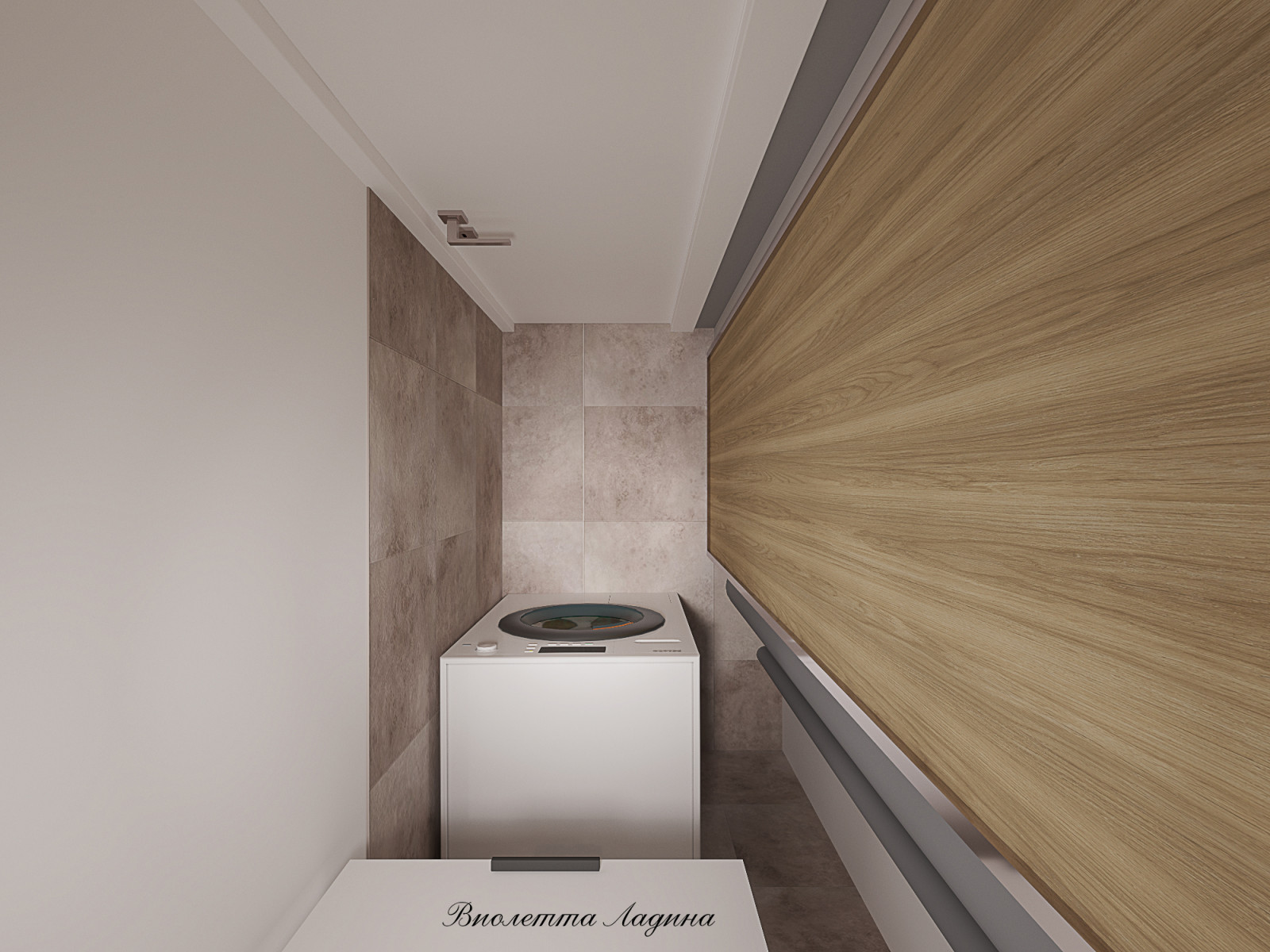 Трешка в панельном доме в современном стиле с голубым акцентом.