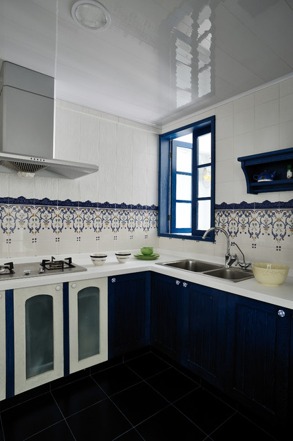 interior design：concise and elegant mediterran-kueche