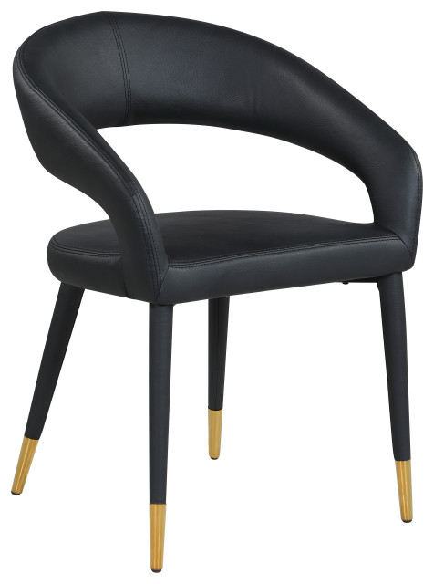 The Prescott Dining Chair, Black, Vegan Leather