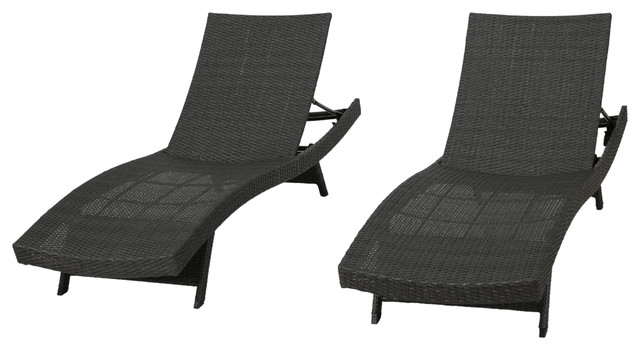 Olivia Outdoor Gray Wicker Chaise Lounge Chairs Set Of 2 Tropical Olivia Outdoor Gray Wicker Chaise Lounge Chairs Set Of 2