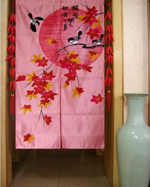 Japanese Maple Leaf Door Curtain