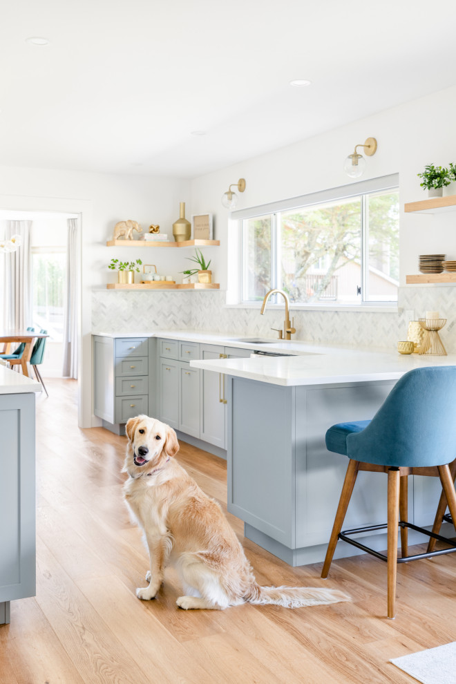 Transitional galley kitchen photo