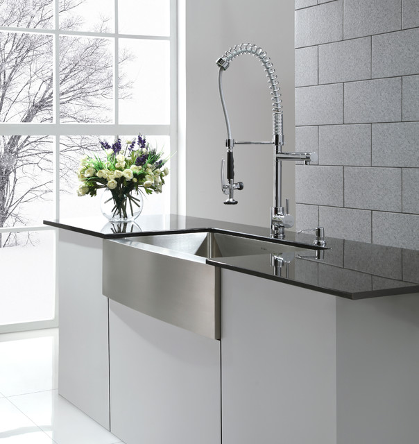Kraus Khf200 36 Farmhouse Kitchen Sink And Kpf1602 Commercial
