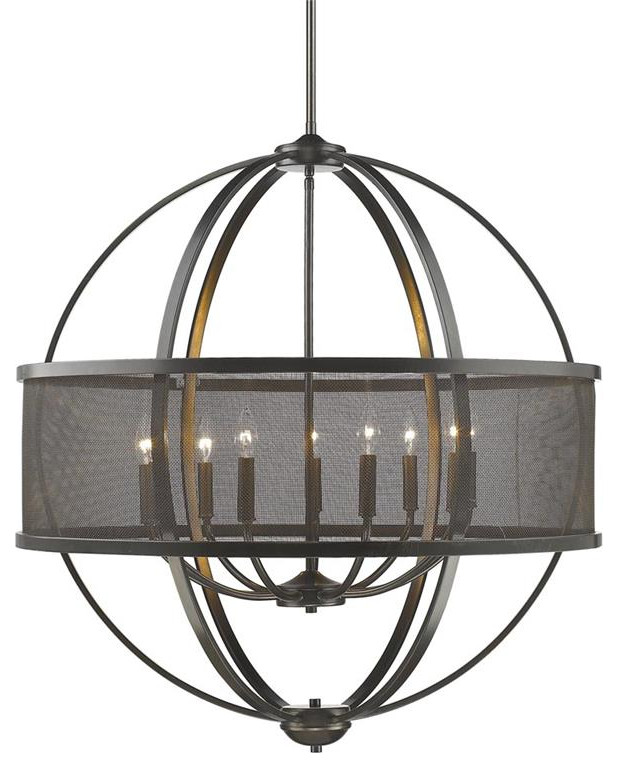 Colson EB 9 Light Chandelier (with shade) in Etruscan Bronze