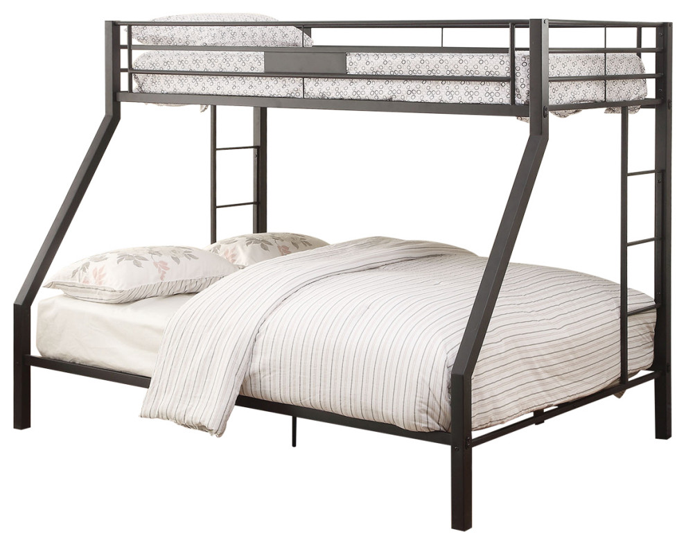 83 X63 X65 Sandy Black Metal Twin Xl, Twin Over Queen Bunk Bed With Trundle Ideas