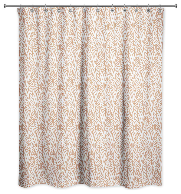 Copper Leaf Pattern 71 X71 Shower, Copper Shower Curtain