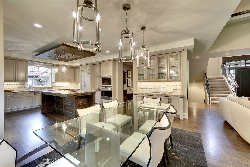 Transitional dining room photo in Minneapolis