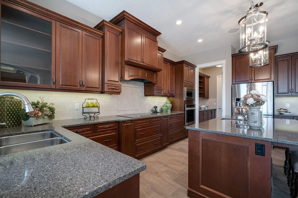 Example of a mid-sized transitional one-story kitchen design in Edmonton