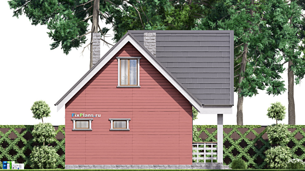 Проект дома с мансардой 8х8 м S83м2 F-15668