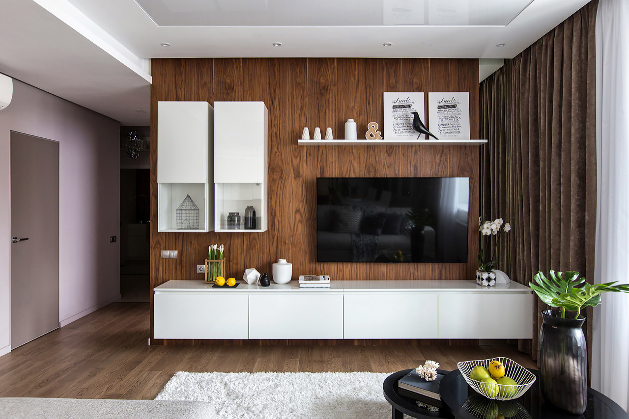 Природный дизайн - квартира в современном стиле в ЖК Мичуринский