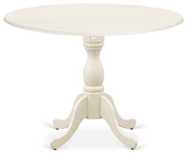 3 Pc Dinning Set, 1 Drop Leaves Table, 2 Cream Upholstered Chair, Linen White - Transitional ...