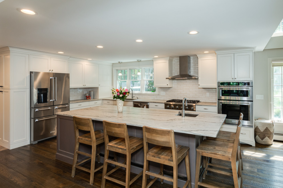 Inspiration for a mid-sized transitional kitchen remodel in Boston