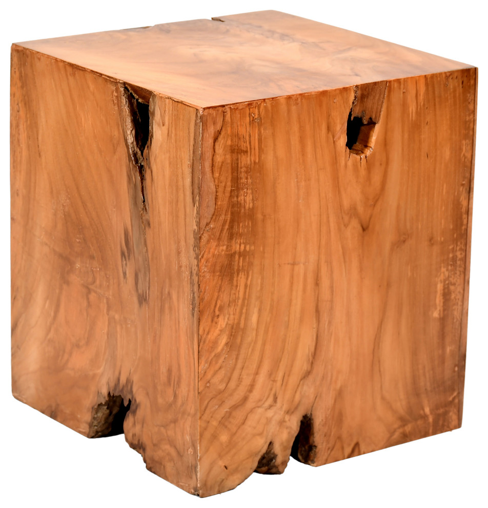 Vico Teak Outdoor Root Side Table Rustic Outdoor Side Tables by