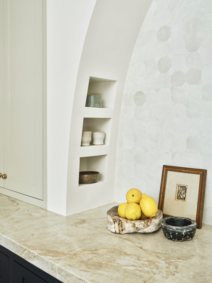Spanish Modern - Kitchen - transitional kitchen idea in Los Angeles