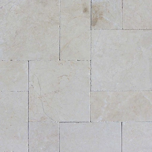 Tumbled Aegean Pearl French Pattern, Outdoor Travertine Tile
