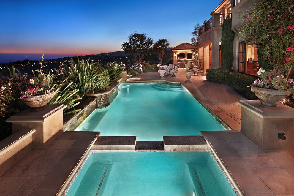 Photo of a traditional rectangular pool in Orange County.
