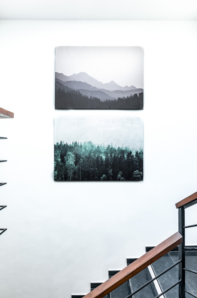 Design ideas for a modern staircase in Bengaluru.