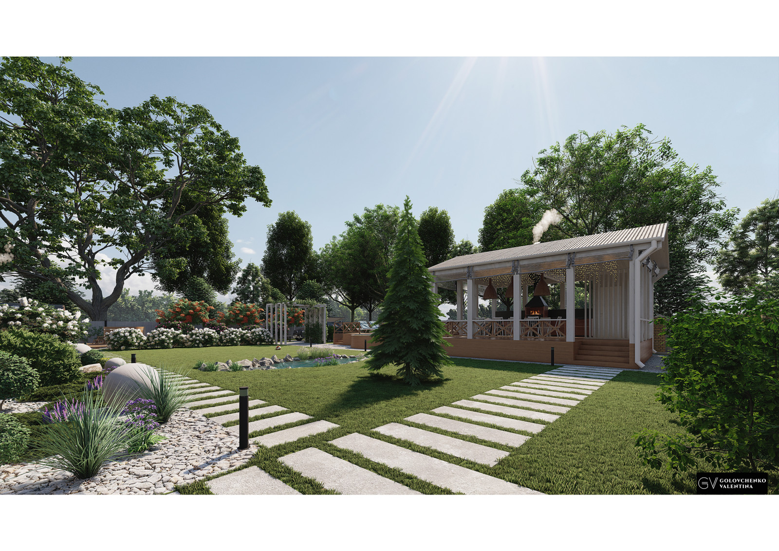 Концептуальный проект ландшафта частного дома