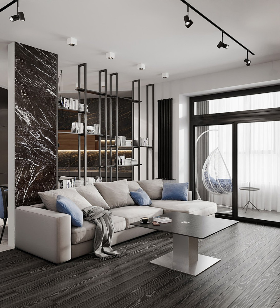 Интерьер квартиры в современном стиле, ЖК «Остров», 90 кв.м.