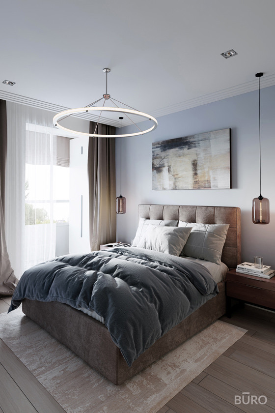 Контрастный интерьер квартиры 58 м²