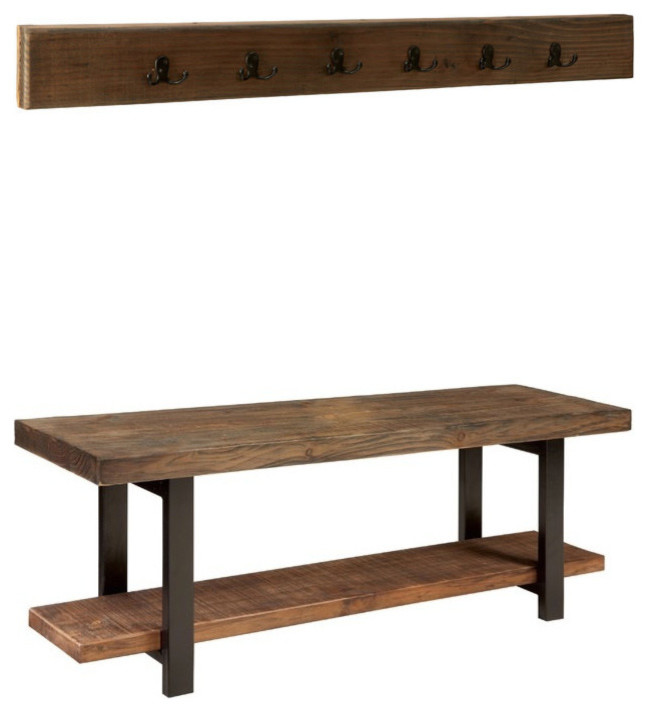 Pomona Bench Coat Hook Industrial Accent And Storage Benches