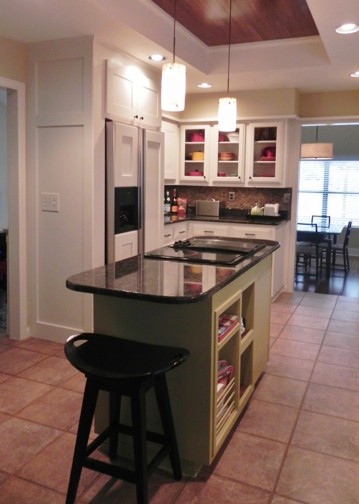 Built In Paneled Refridgerator Wood Plank Ceiling Revamped