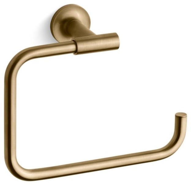 Kohler Purist Towel Ring, Vibrant Moderne Brushed Gold