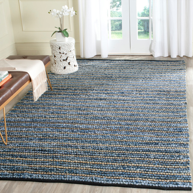 Tinsley Hand Woven Rug Blue Natural 2 X3