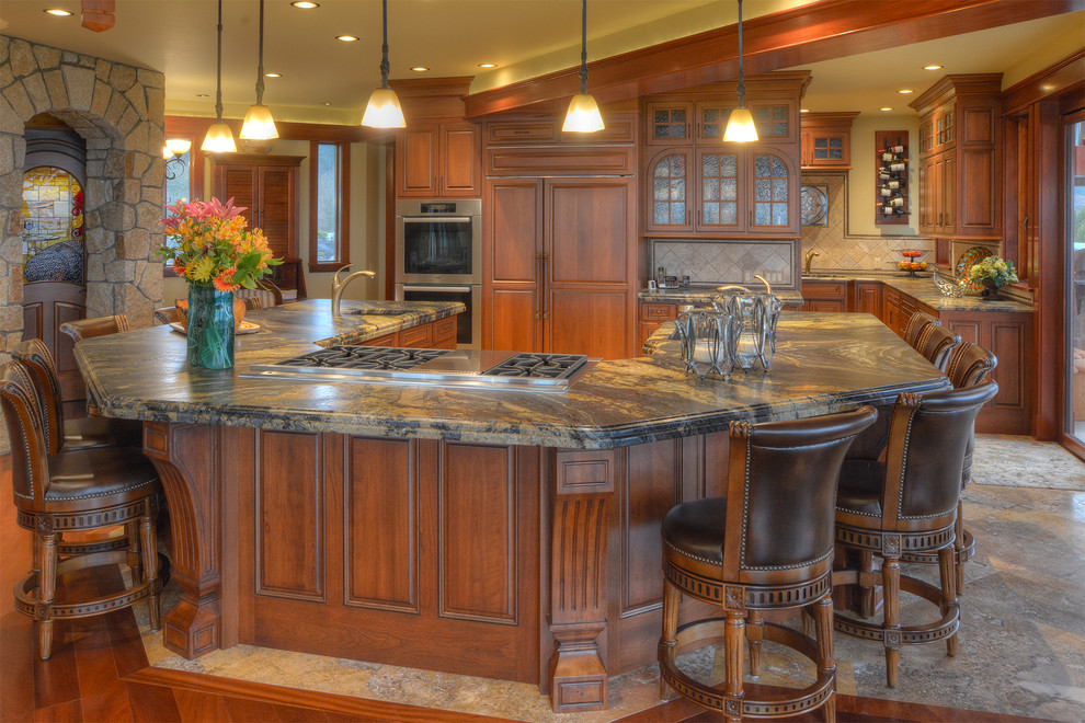 Example of a mountain style kitchen design in Seattle