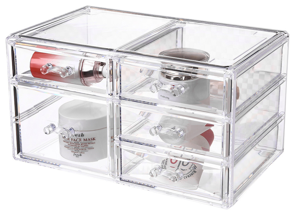 OnDisplay Cosmetic Makeup and Jewelry Storage Case Display 5 Drawer Design Contemporary