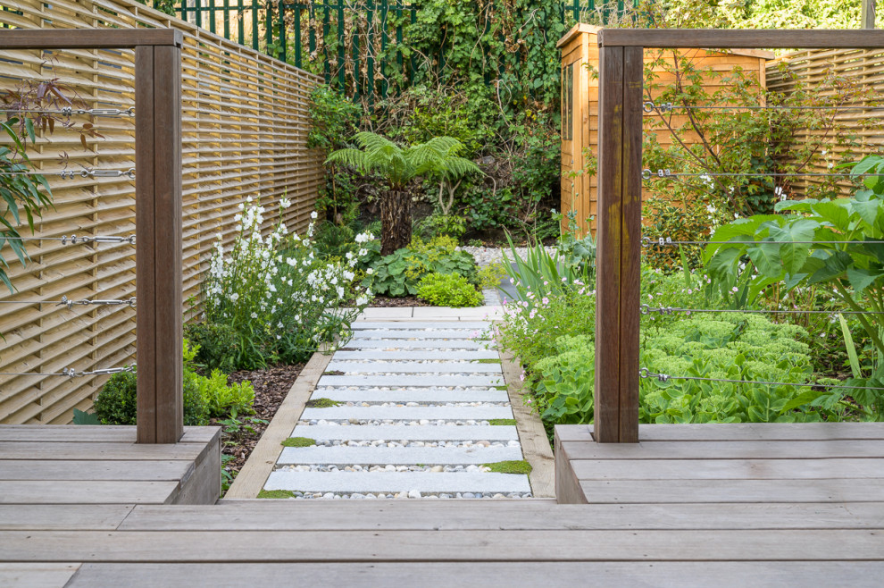 Raised decking area in this Sanctuary Garden Design in London ...
