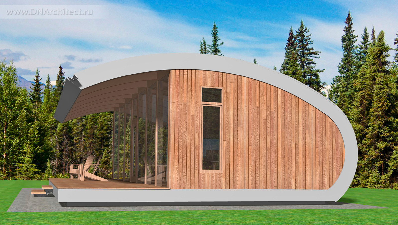 Проект гостевого дома S-70-90