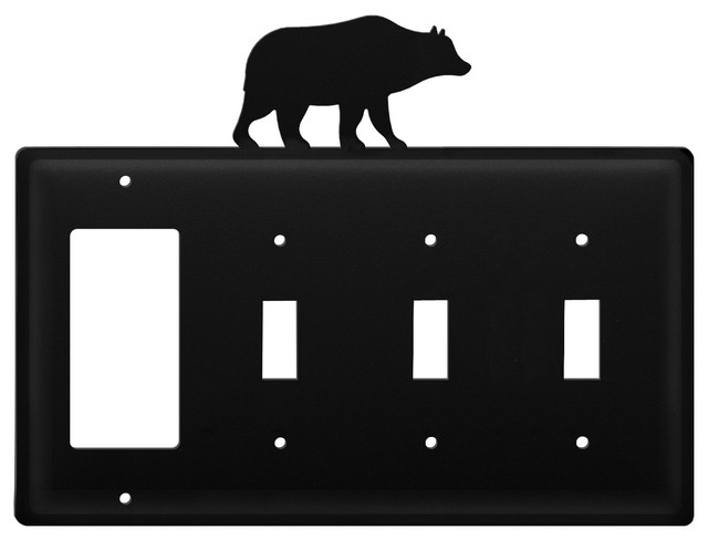 Wrought Iron Bear GFCI, Triple Switch Cover