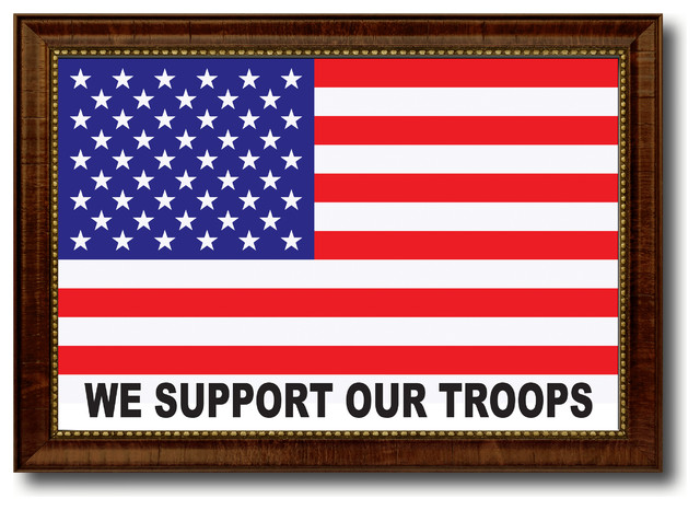 Revolutionary We Support Our Troops Military Flag Canvas Print 15 X 21 Traditional Prints And Posters By Spotcolorart Usa