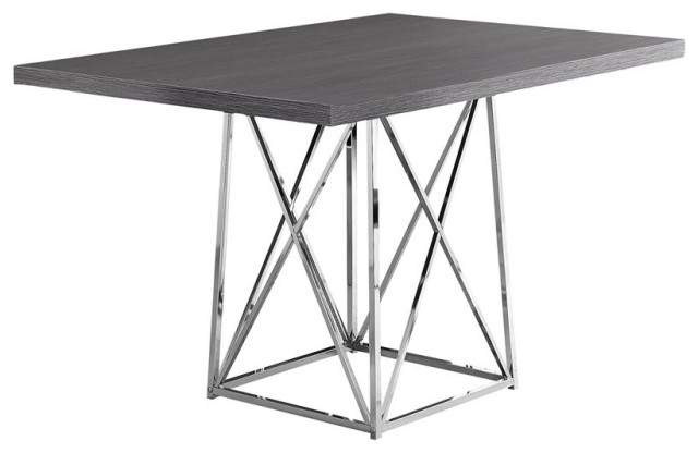 Monarch 60" Contemporary Industrial Wood Top Dining Table in Taupe 
