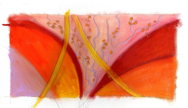 croquis aux pastels moderne-tableau-d-art