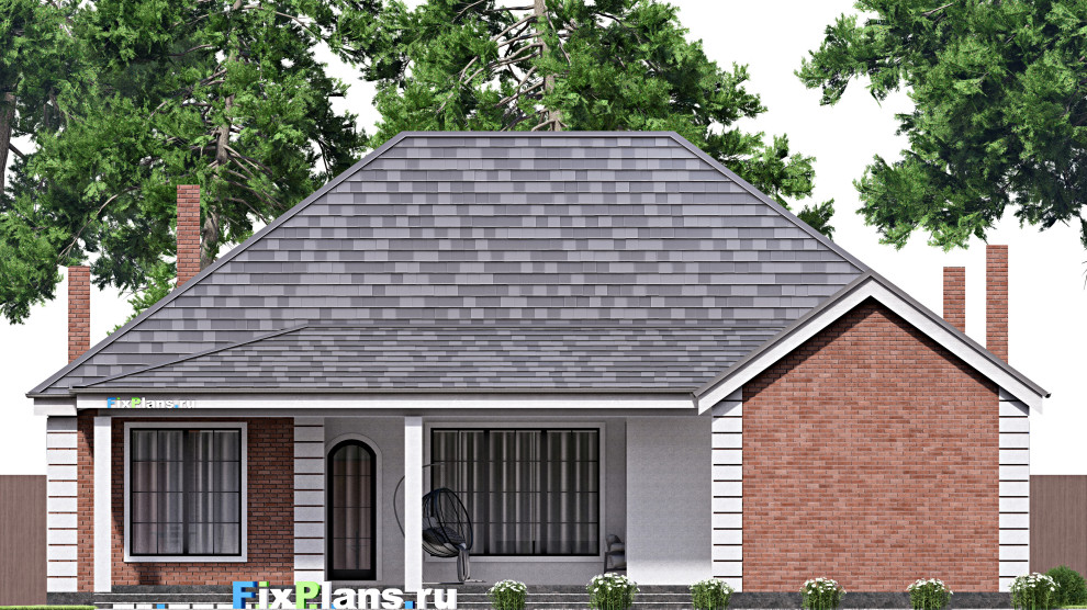 Проект одноэтажного дома 17х26м S289м2 F-16766