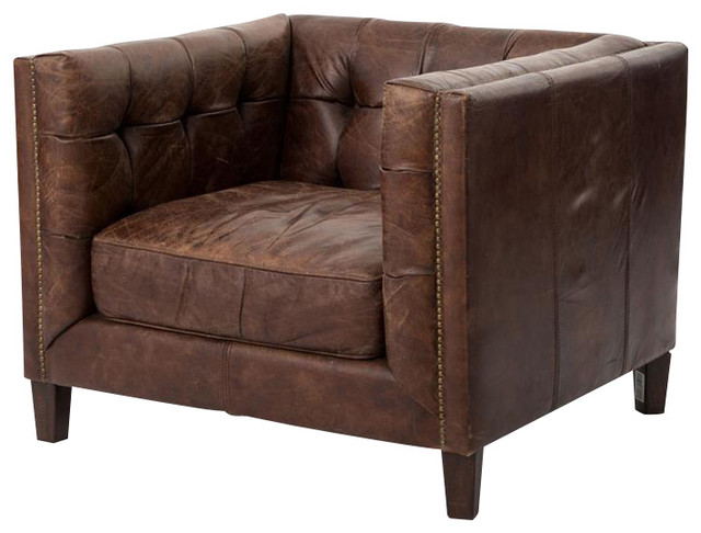 Abbott Distressed Leather Club Chair Transitional Armchairs And Abbott Distressed Leather Club Chair