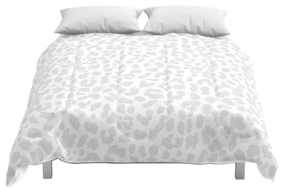 Society6 Pale Gray Leopard Comforter Contemporary Comforters And Comforter Sets by Society6