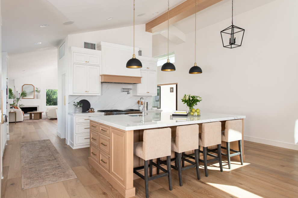 Example of a transitional kitchen design in Orange County