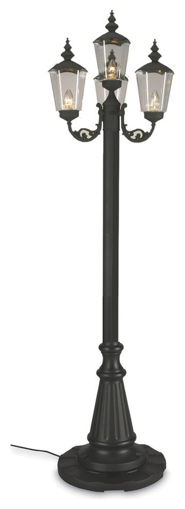 Cambridge 4 Lantern Patio Lamp, Park Style, Black