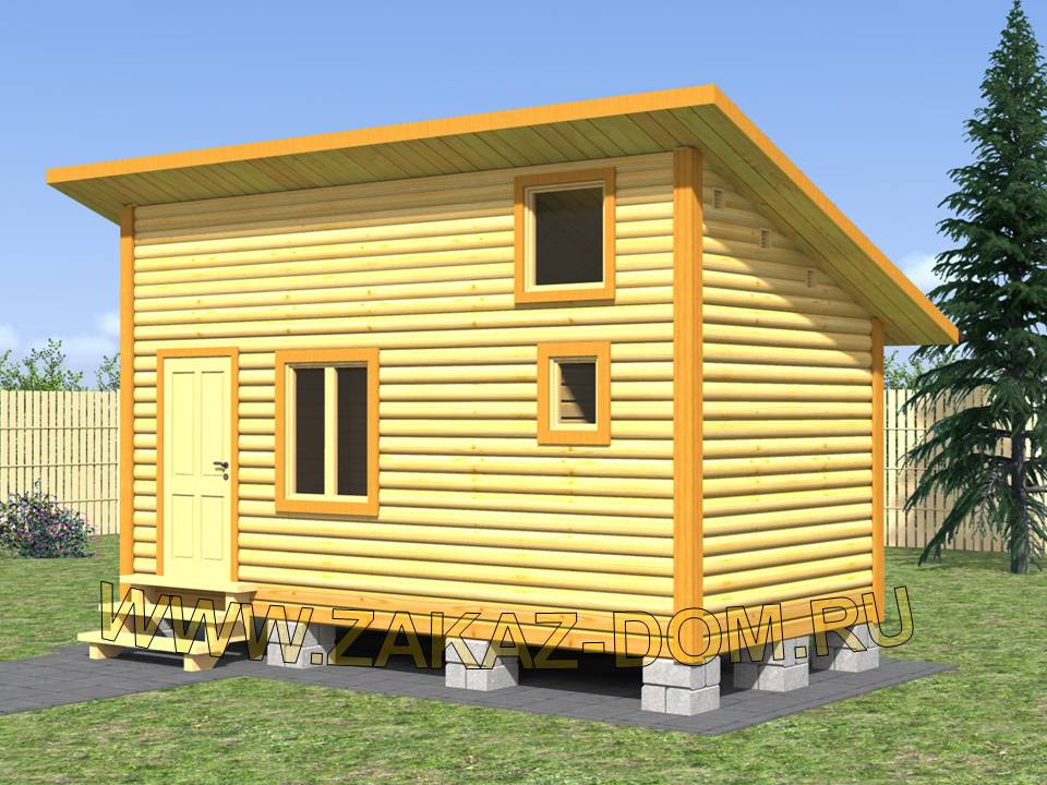 Проект одноэтажной бани из бруса (3х6 м) : Б-109