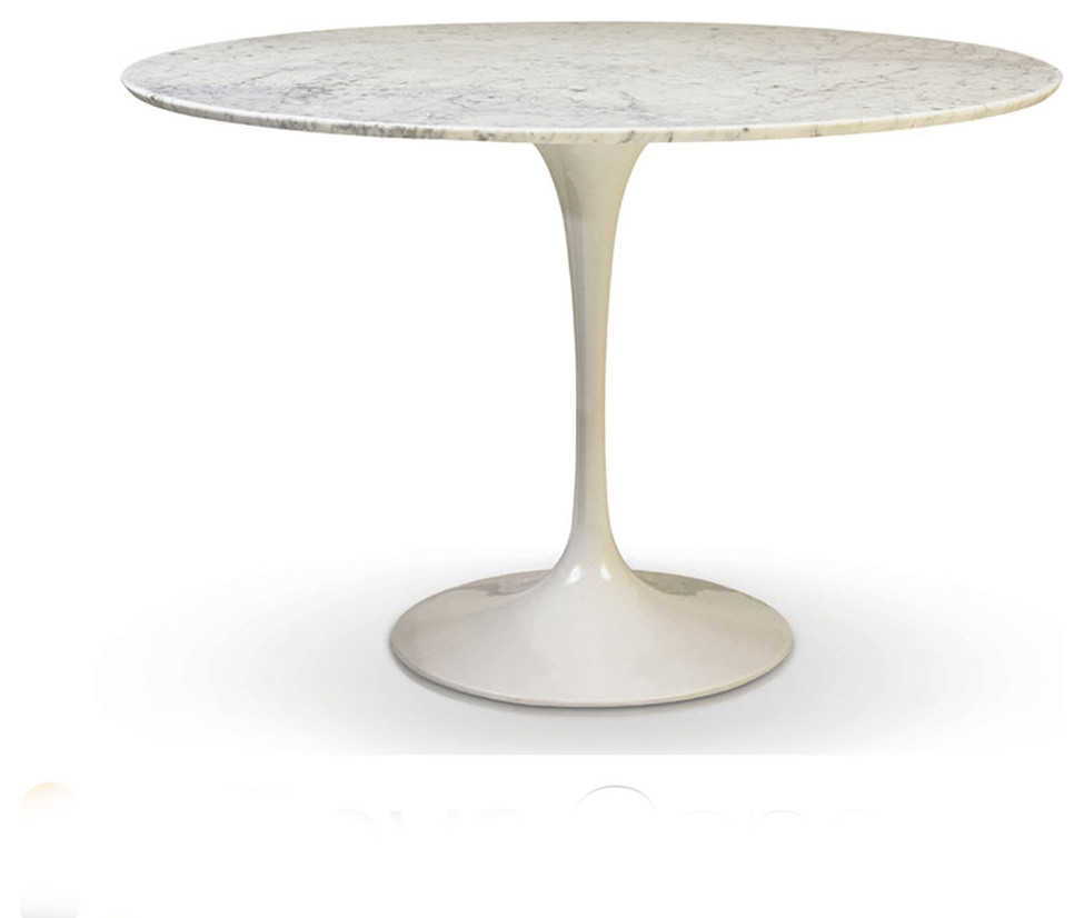 Eero Saarinen Round Tulip Table White Cararra Marble, 36"
