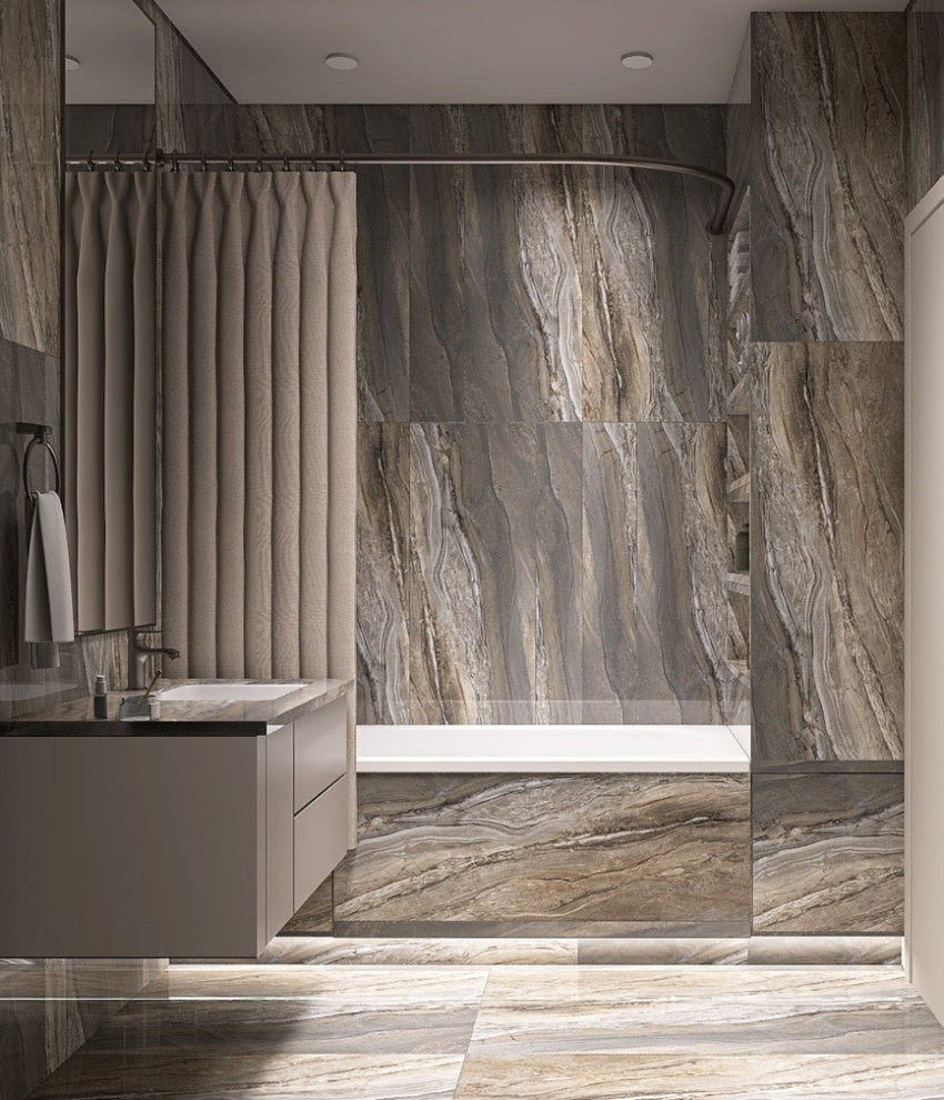 Однокомнатная квартира в современном стиле с элементами неоклассики