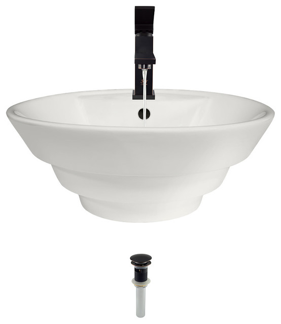 V2003 Porcelain Vessel Sink Contemporary Bathroom Sinks by MR
