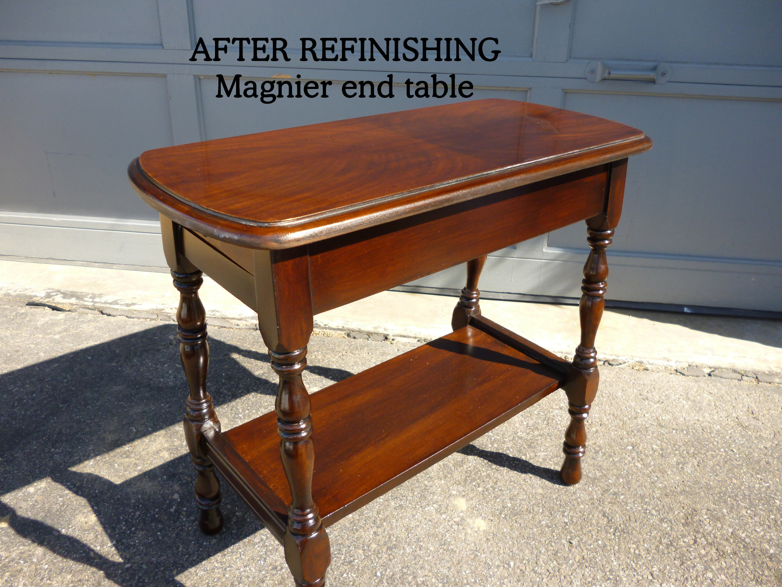 Magnier end table refinishing