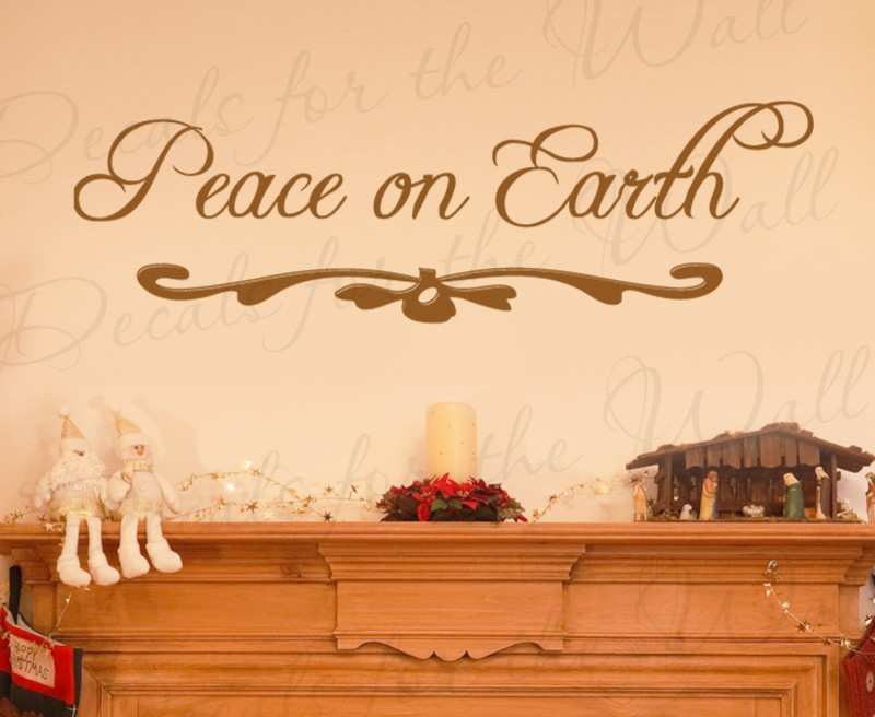 Wall Decal Sticker Quote Vinyl Art Lettering Letter Peace on Earth Christmas C18