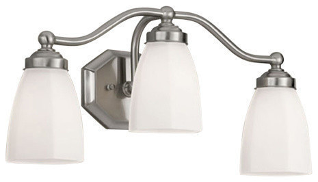Trevi 3-Light Sconce, Chrome With Double Opal